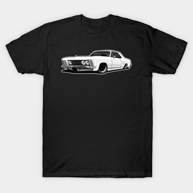 1964 Buick Riviera corner BW T-Shirt by RBDesigns